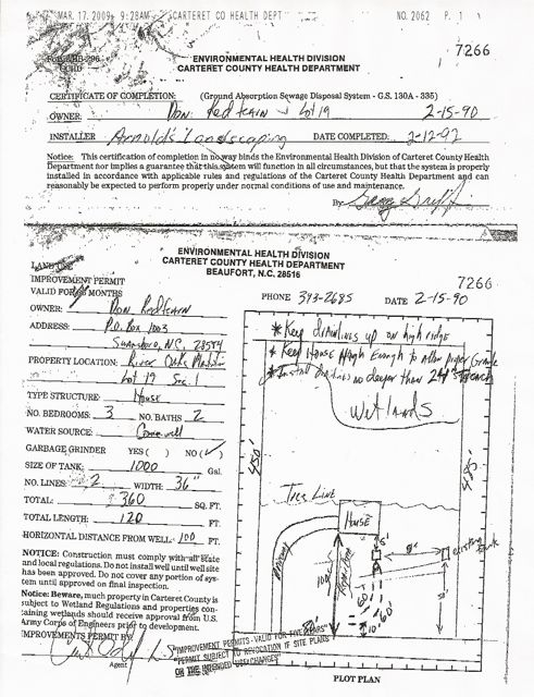 133 Deepwater Septic Permit