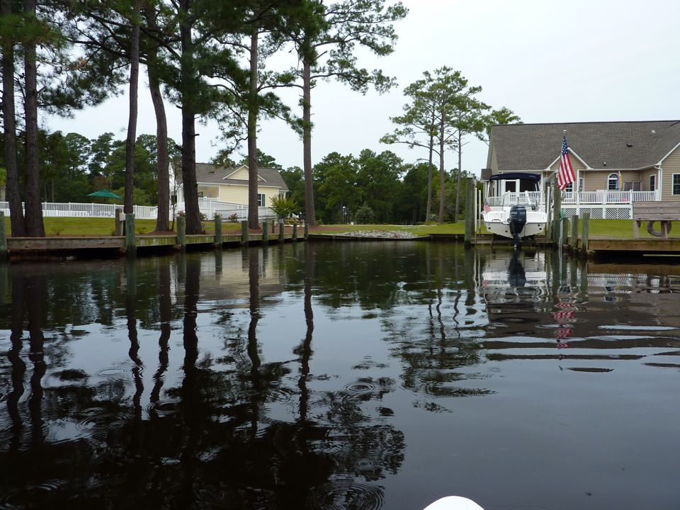 Just about over the dock